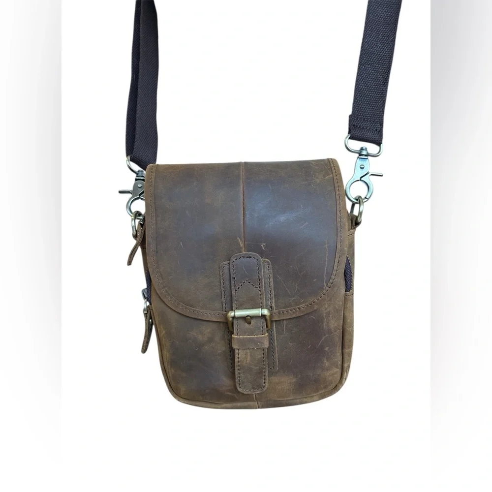 Genuine distressed Leather satchel Crossbody Adjustable Waist Pack